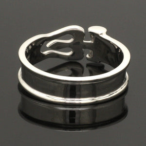 Jewelove™ Rings Men's Band only Customised Platinum OM Trishul Ring for Men JL PT 1367