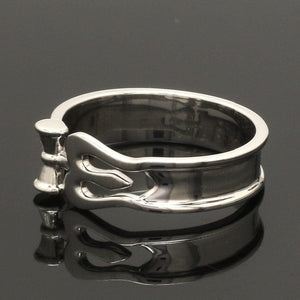 Jewelove™ Rings Men's Band only Customised Platinum OM Trishul Ring for Men JL PT 1367