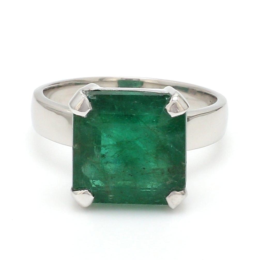 Jewelove™ Rings Customised Platinum Ring with Emerald