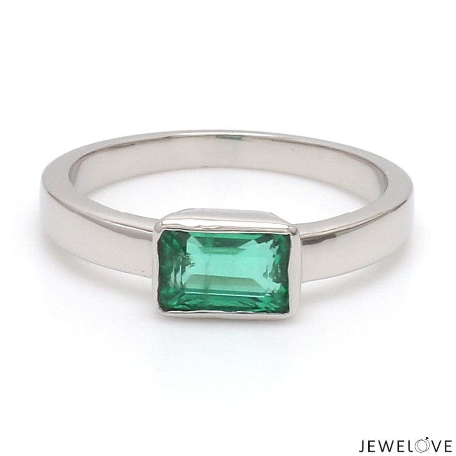 Jewelove™ Rings Customised Platinum Ring with Emerald JL PT 1309