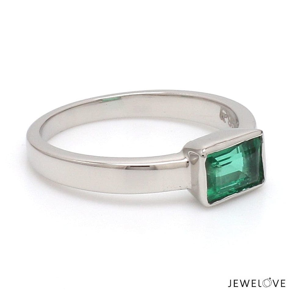 Jewelove™ Rings Customised Platinum Ring with Emerald JL PT 1309