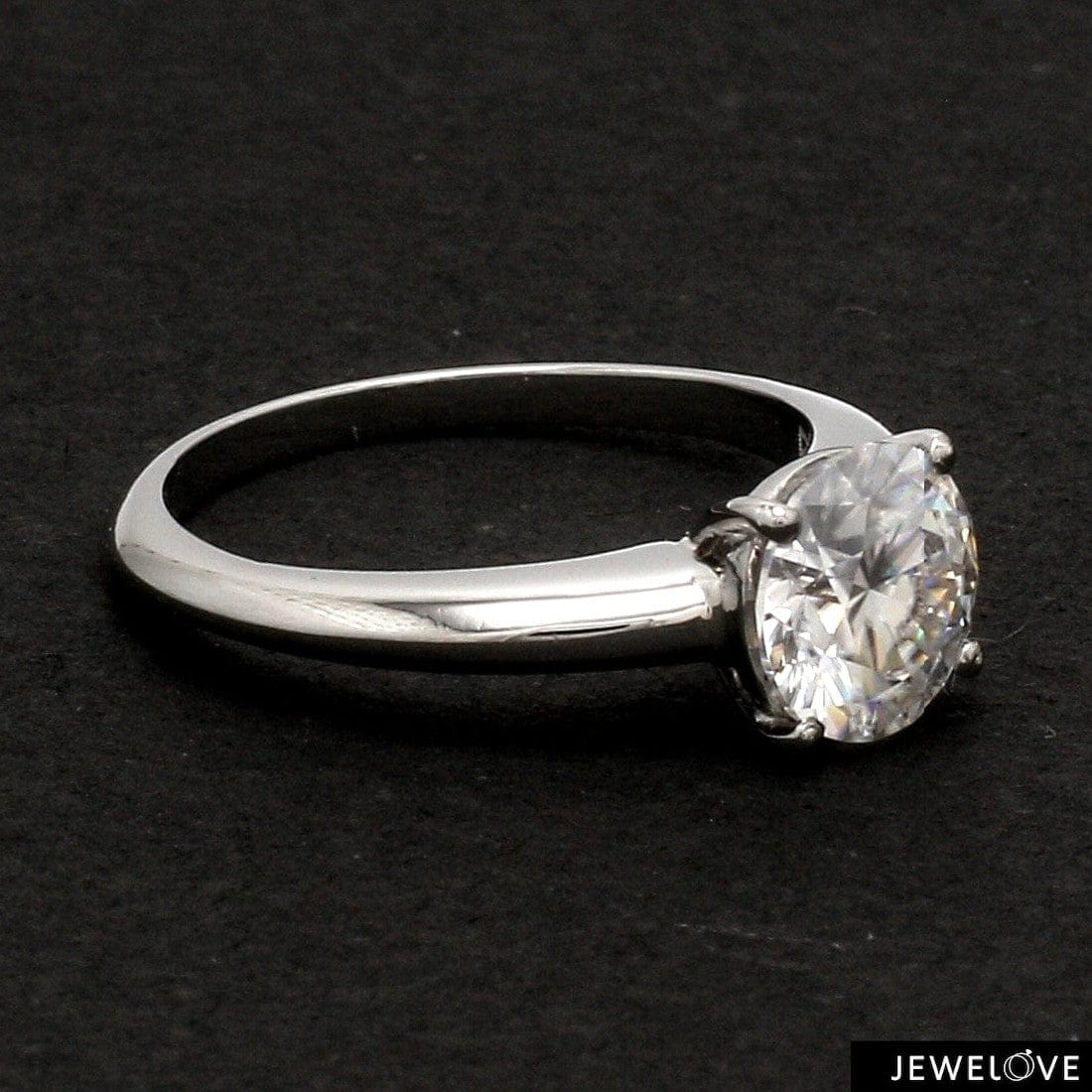 Jewelove™ Rings Customised Platinum Ring with Moissanite JL PT 1270