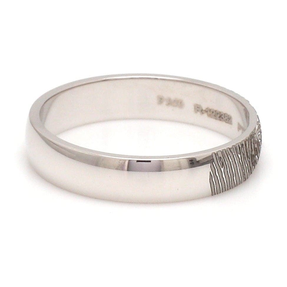 Jewelove™ Rings Customized 6mm, 4mm Fingerprint Engraved Platinum Rings for Couples