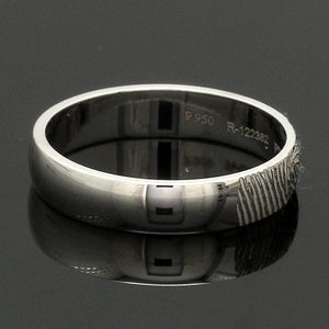 Jewelove™ Rings Customized 6mm, 4mm Fingerprint Engraved Platinum Rings for Couples