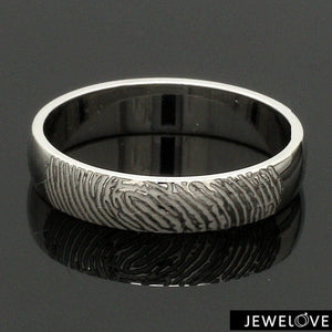 Jewelove™ Rings Customized 6mm, 4mm Fingerprint Engraved Platinum Rings for Couples