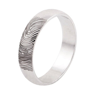 Jewelove™ Rings Customized 6mm, 4mm Fingerprint Engraved Platinum Rings for Couples