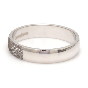 Jewelove™ Rings Customized 6mm, 4mm Fingerprint Engraved Platinum Rings for Couples