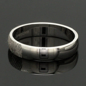 Jewelove™ Rings Customized 6mm, 4mm Fingerprint Engraved Platinum Rings for Couples