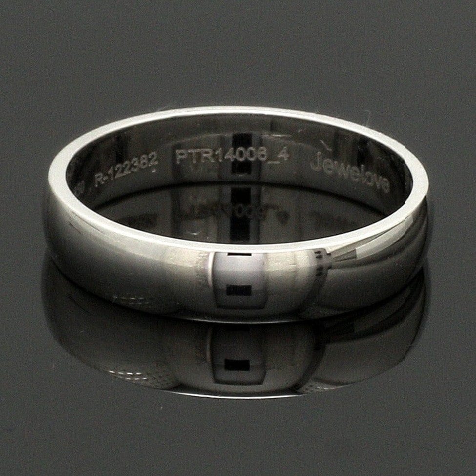 Jewelove™ Rings Customized 6mm, 4mm Fingerprint Engraved Platinum Rings for Couples