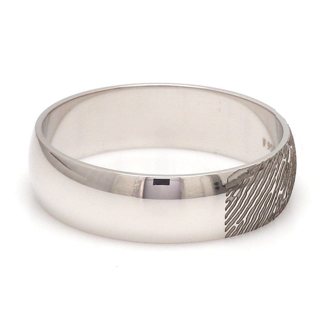 Jewelove™ Rings Customized 6mm, 4mm Fingerprint Engraved Platinum Rings for Couples