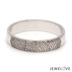 Jewelove™ Rings Customized 6mm, 4mm Fingerprint Engraved Platinum Rings for Couples