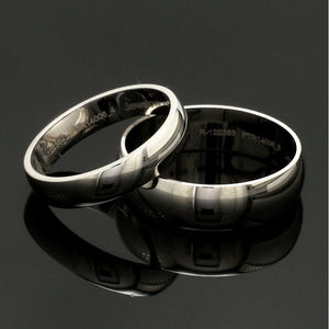 Jewelove™ Rings Customized 6mm, 4mm Fingerprint Engraved Platinum Rings for Couples