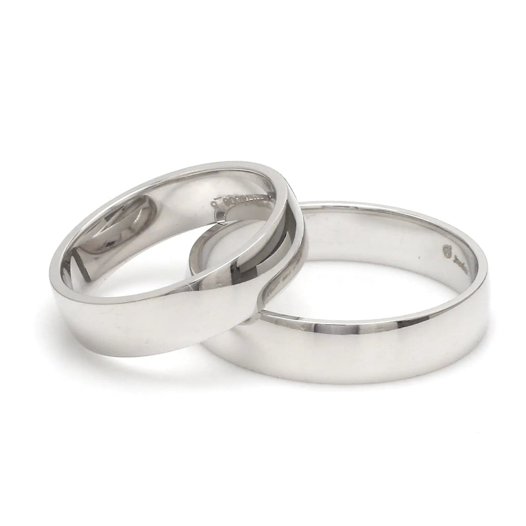 Fingerprint Engraved Platinum Rings for Couples