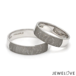 Jewelove™ Rings Customized Fingerprint Engraved Platinum Rings for Couples JL PT 270