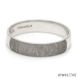 Jewelove™ Rings Customized Fingerprint Engraved Platinum Rings for Couples JL PT 270