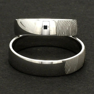 Jewelove™ Rings Customized Fingerprint Engraved Platinum Rings for Couples JL PT 270