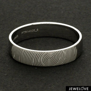 Jewelove™ Rings Customized Fingerprint Engraved Platinum Rings for Couples JL PT 270