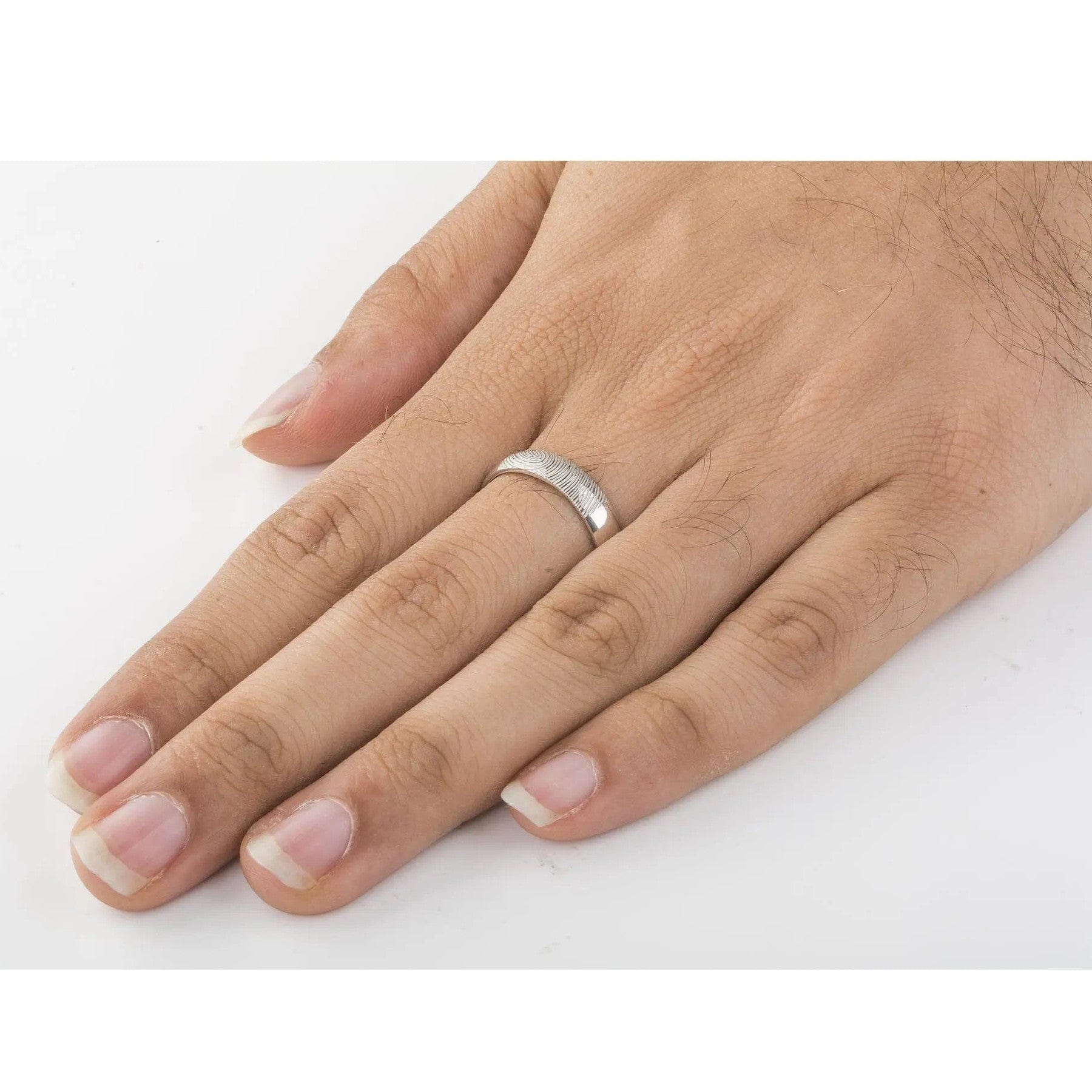 Jewelove™ Rings Customized Fingerprint Engraved Platinum Rings for Couples JL PT 270