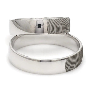 Jewelove™ Rings Customized Fingerprint Engraved Platinum Rings for Couples JL PT 270