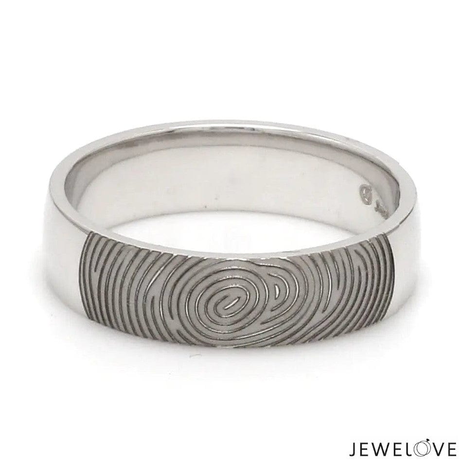 Jewelove™ Rings Customized Fingerprint Engraved Platinum Rings for Couples JL PT 270