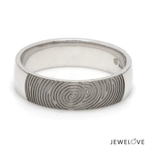 Jewelove™ Rings Customized Fingerprint Engraved Platinum Rings for Couples JL PT 270