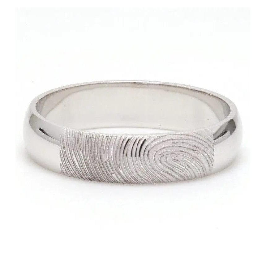 Jewelove™ Rings Customized Fingerprint Engraved Platinum Rings for Couples JL PT 270