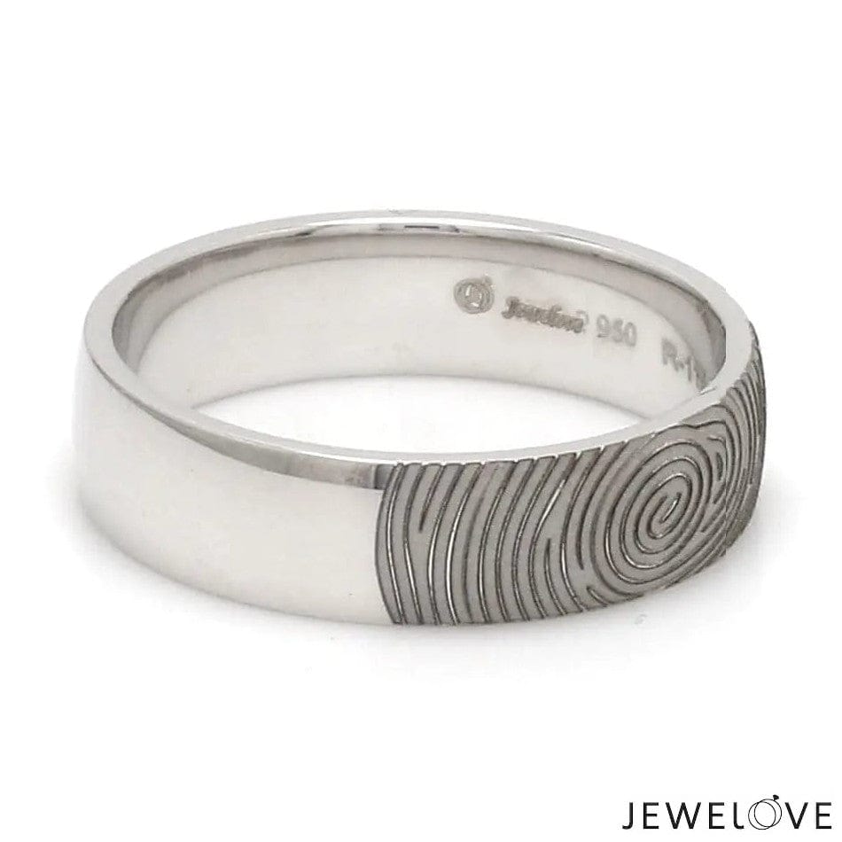 Jewelove™ Rings Customized Fingerprint Engraved Platinum Rings for Couples JL PT 270