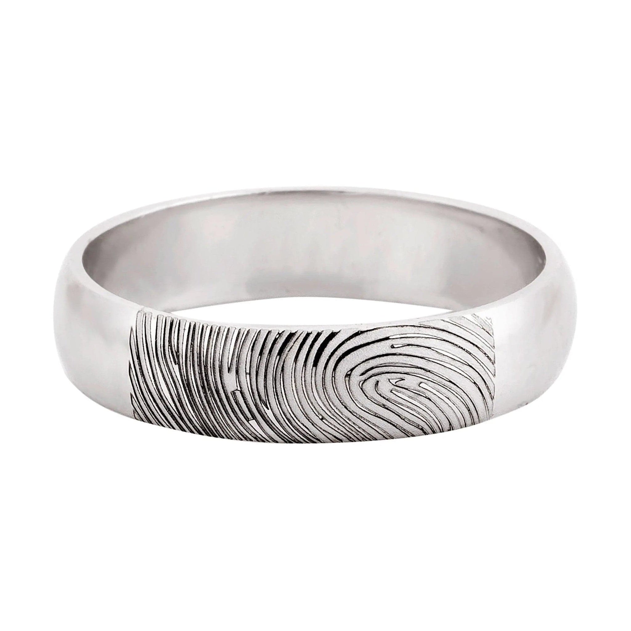 Jewelove™ Rings Customized Fingerprint Engraved Platinum Rings for Couples JL PT 270