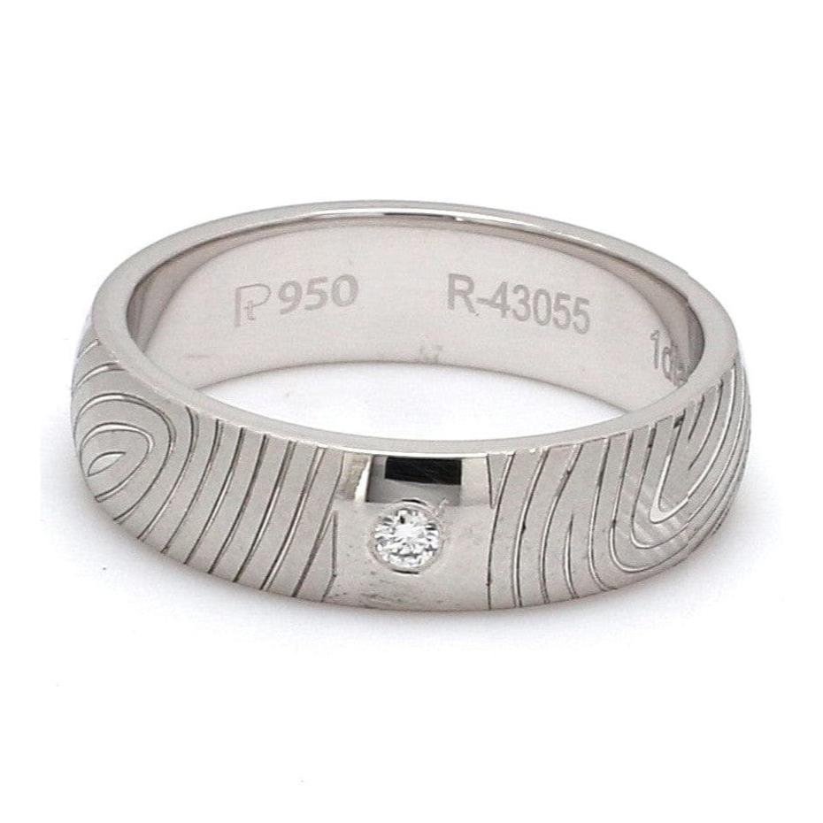 Jewelove™ Rings Customized Fingerprint Engraved Platinum Rings with Diamonds for Couples