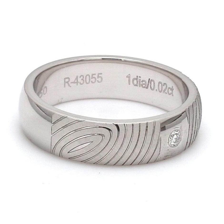 Jewelove™ Rings Customized Fingerprint Engraved Platinum Rings with Diamonds for Couples