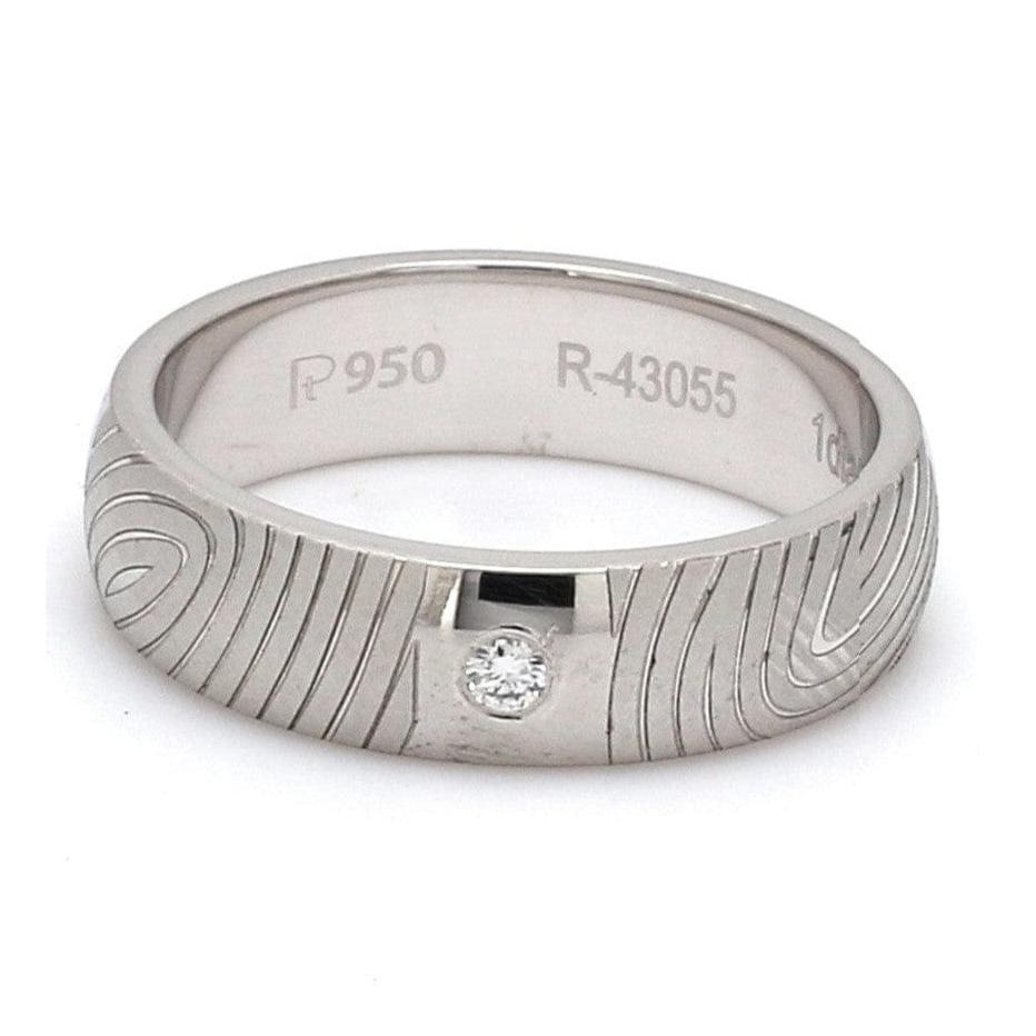 Jewelove™ Rings Customized Fingerprint Engraved Platinum Rings with Diamonds for Couples