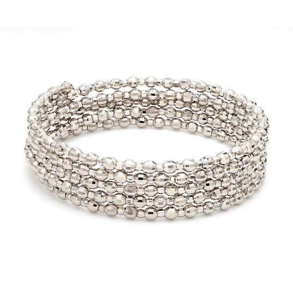 Dazzling Shiny 5-line Japanese Platinum Bracelet for Women with Diamond Cut Balls JL PTB 720