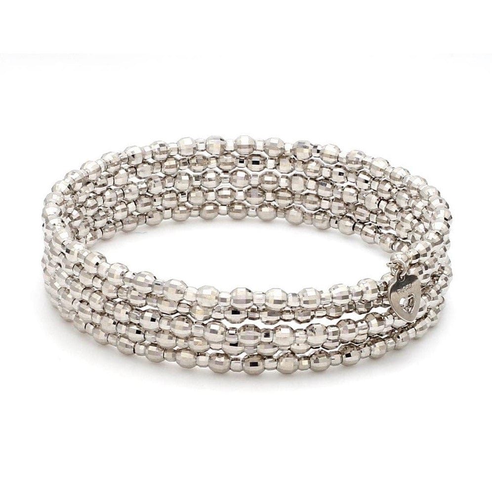 Jewelove™ Bangles & Bracelets Bracelet Dazzling Shiny 5-line Japanese Platinum Bracelet for Women with Diamond Cut Balls JL PTB 720