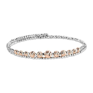 Jewelove™ Bangles & Bracelets Dazzling Shiny Flexible Japanese Platinum & Rose Gold Bracelet for Women JL PTB 719