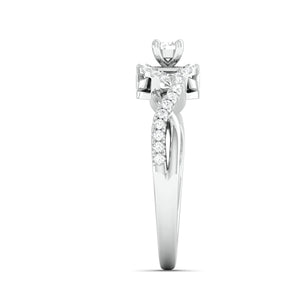 Jewelove™ Rings Designer 0.25 cts. Solitaire Platinum Ring with Diamond Accents JL PT 975