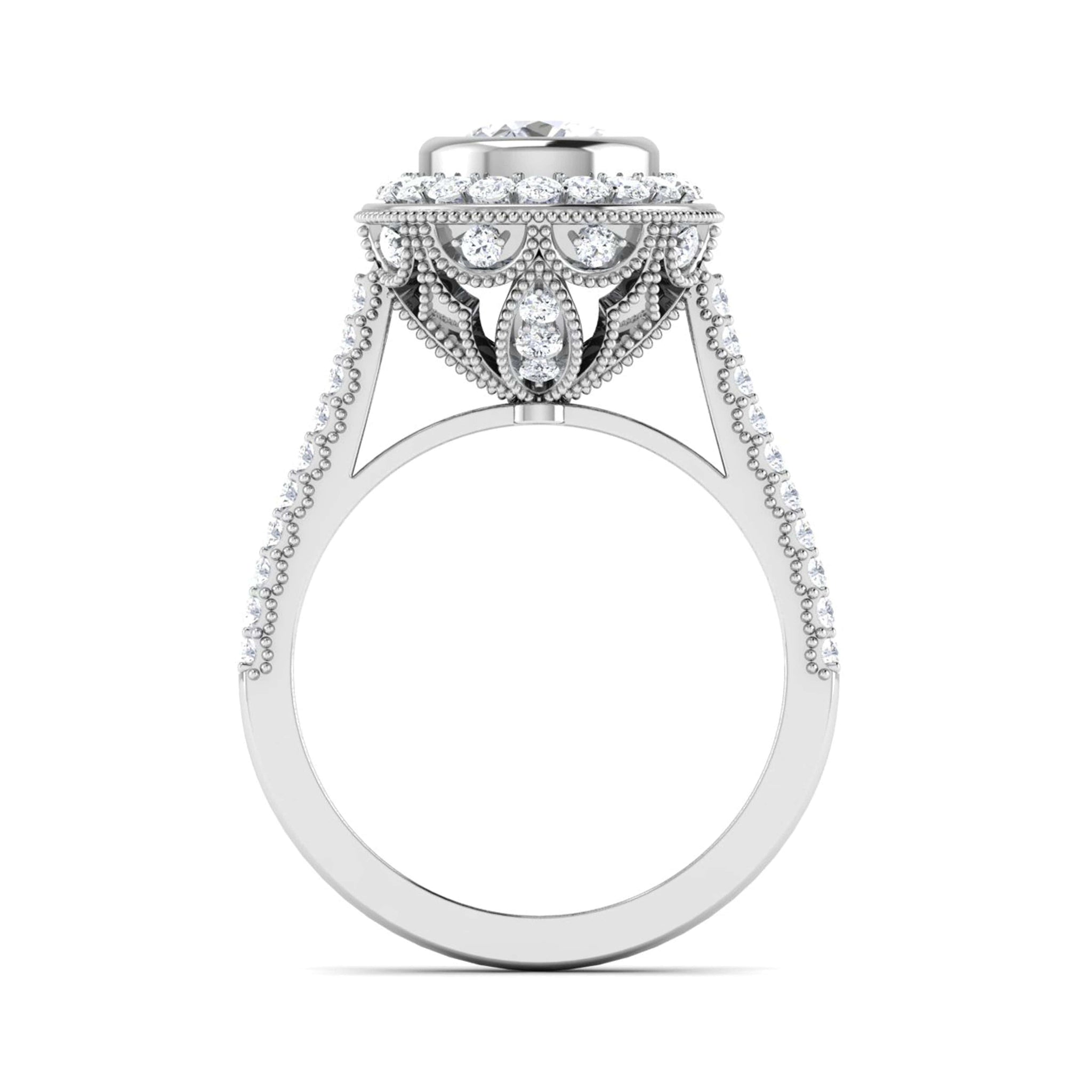 Jewelove™ Rings Women's Band only Designer 1 Carat Solitaire Platinum Engagement Ring for Women JL PT 6635