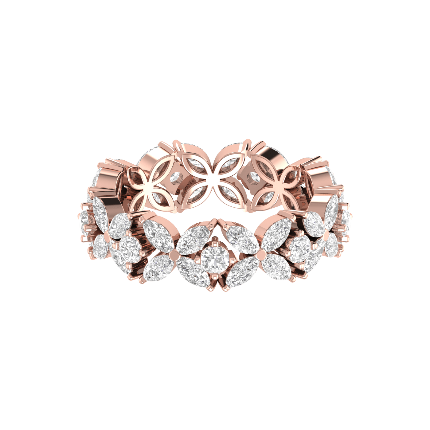 Jewelove™ Rings Designer 18K Rose Gold Diamond Ring for Women JL AU RD RN 9292R