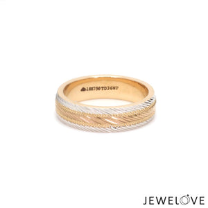 Jewelove™ Rings Designer 18K Triple Color Gold Unisex Ring JL AU 99