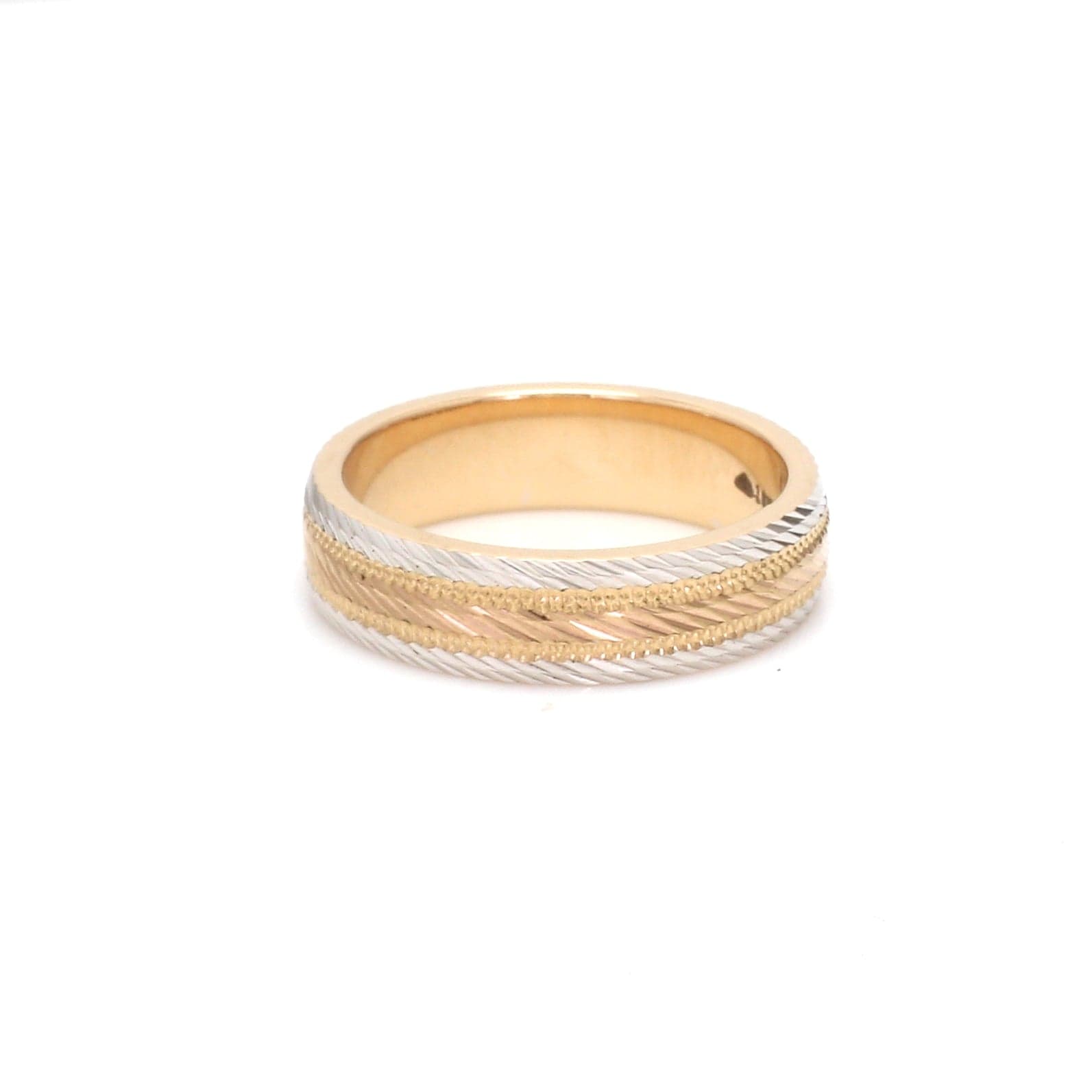 Jewelove™ Rings Designer 18K Triple Color Gold Unisex Ring JL AU 99