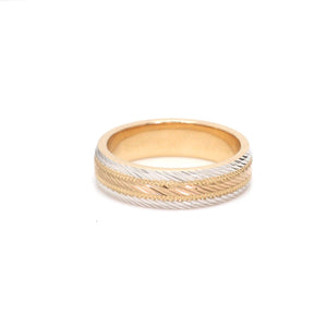 Jewelove™ Rings Designer 18K Triple Color Gold Unisex Ring JL AU 99