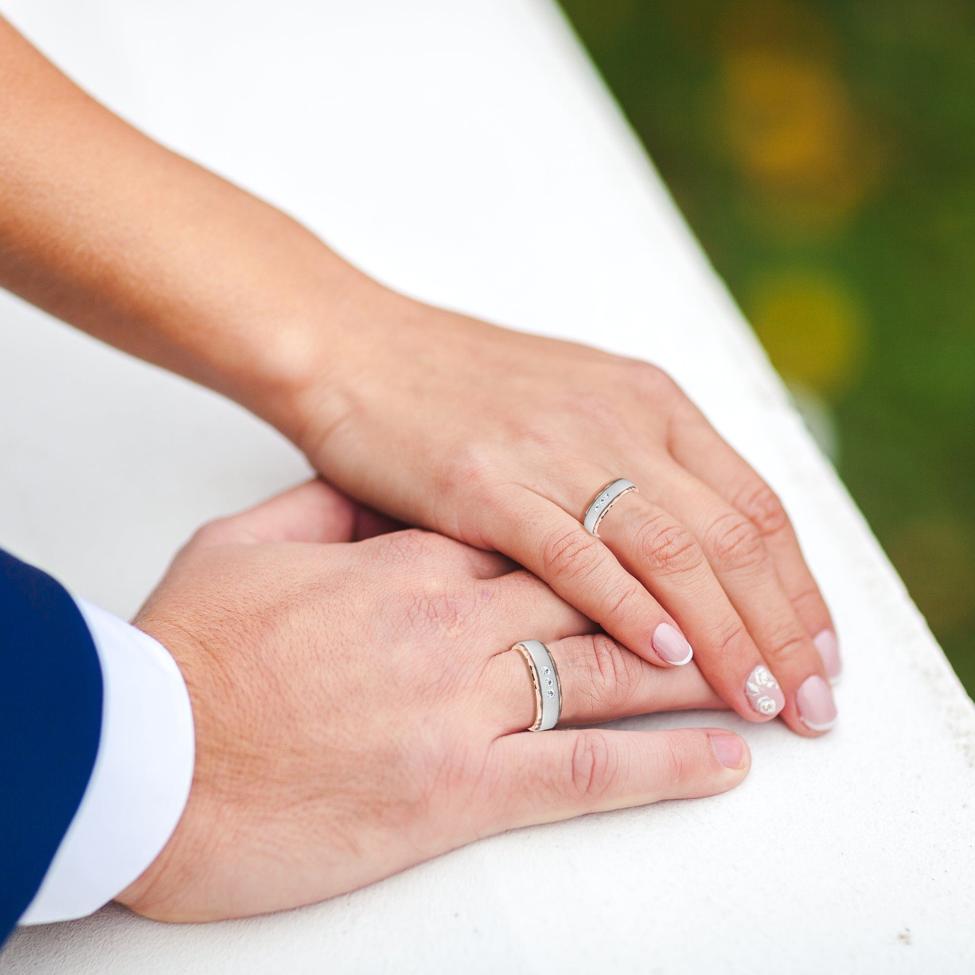 Platinum rose gold on sale ring