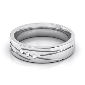 Jewelove™ Rings Designer 3 Diamond Platinum Love Bands JL PT R-8007