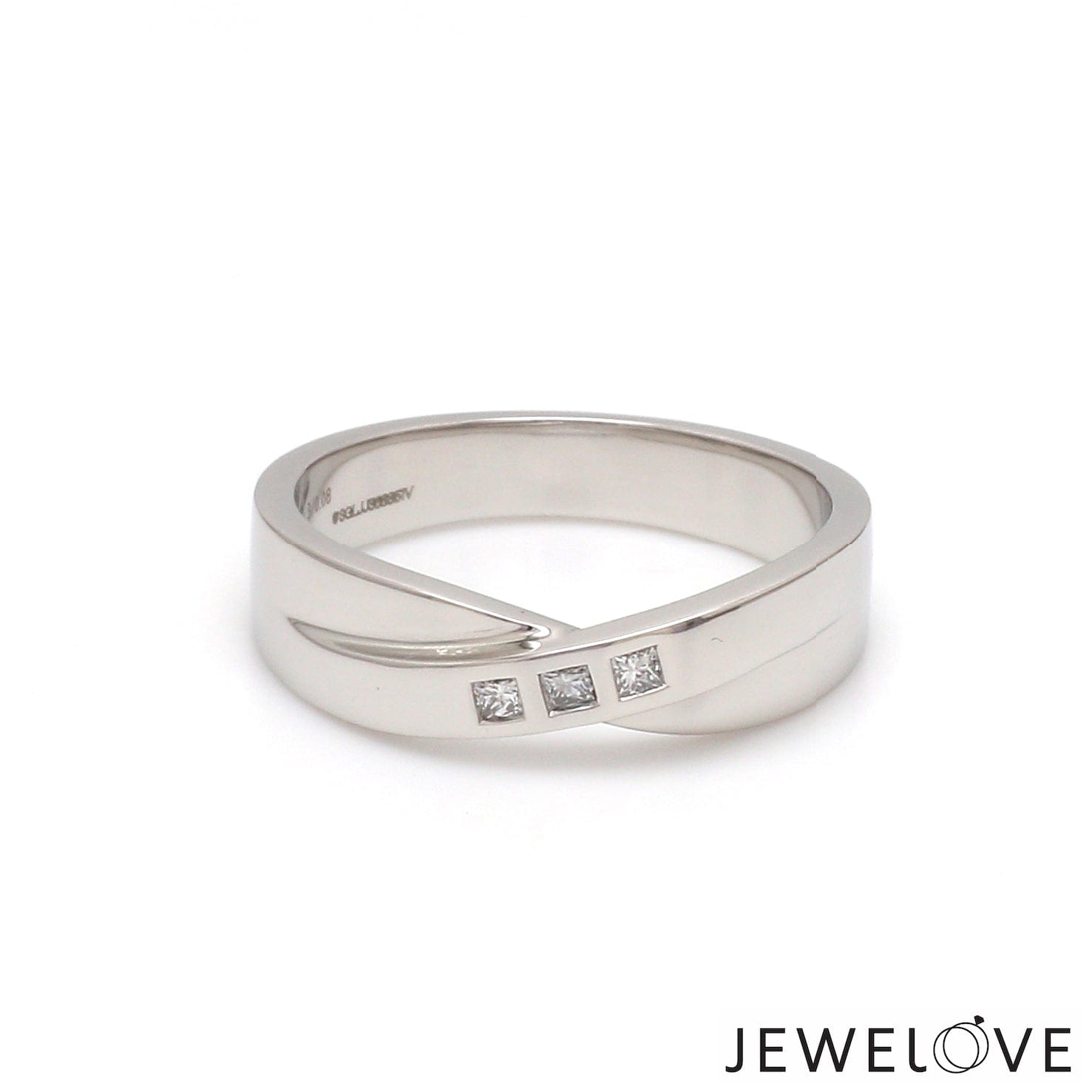 Jewelove™ Rings Designer 3 Diamond Platinum Ring for Women JL PT R-8012