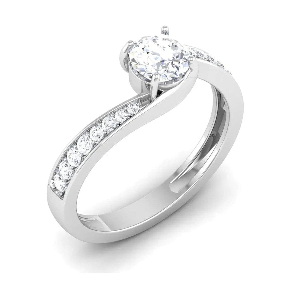 Jewelove™ Rings Designer Curvy Platinum Solitaire Engagement Ring for Women JL PT 480