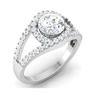 Jewelove™ Rings Women's Band only Designer Curvy Platinum Solitaire Engagement Ring for Women JL PT 516