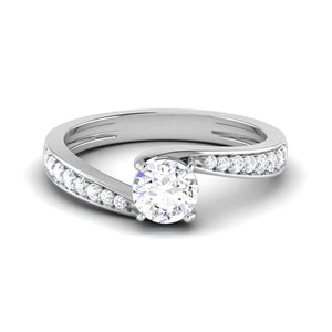 Jewelove™ Rings Designer Curvy Platinum Solitaire Setting for Women JL PT 480-M