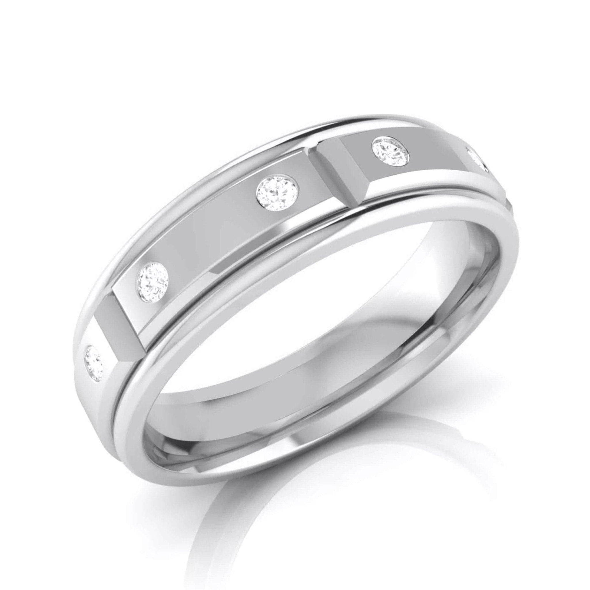 Jewelove™ Rings Designer Diamond Platinum Love Bands JL PT R-8021