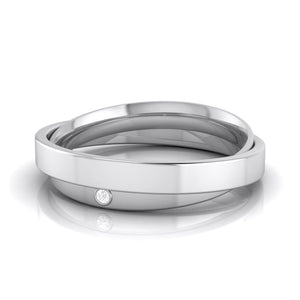 Jewelove™ Rings Designer  Diamond Platinum Love Bands JL PT R-8032