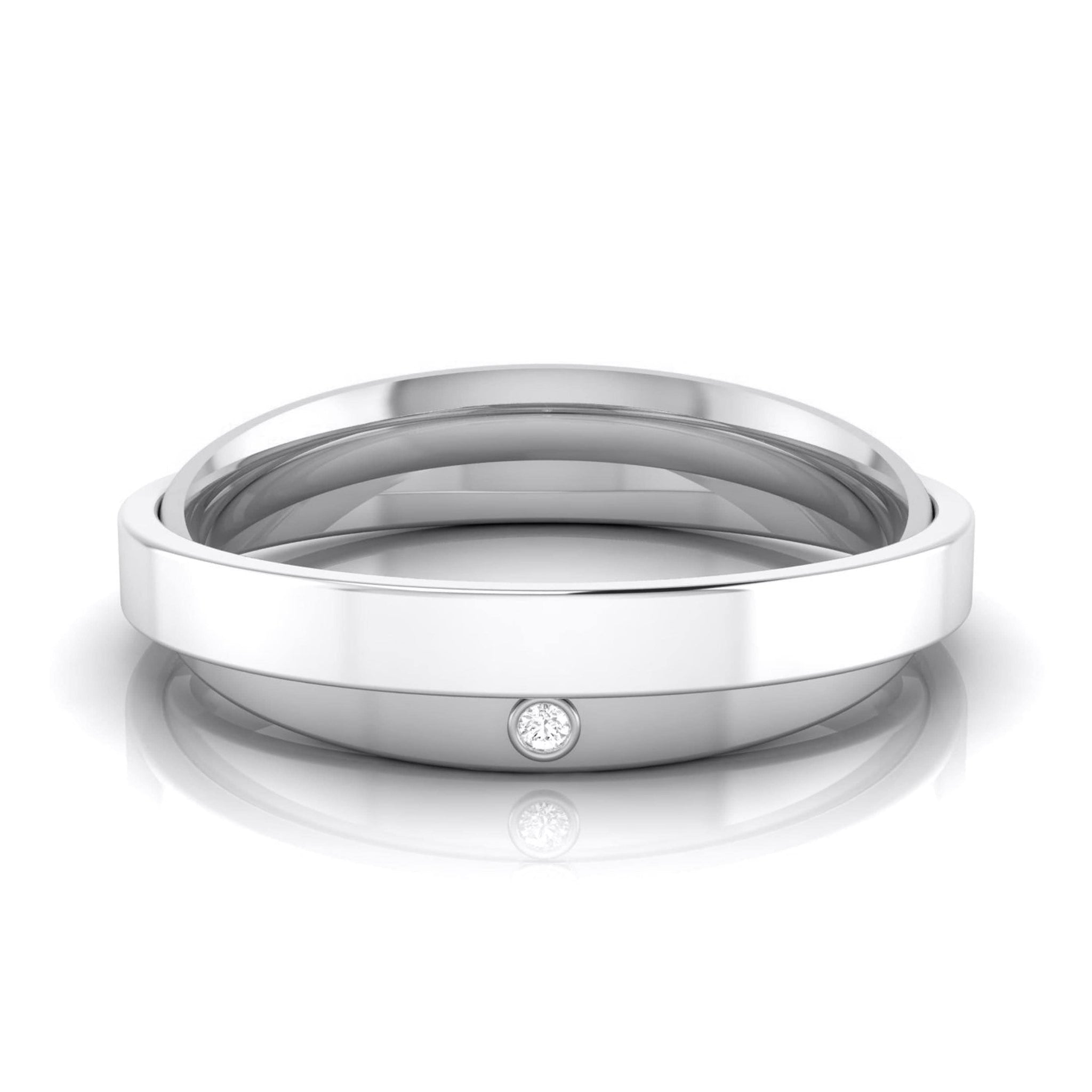 Jewelove™ Rings Designer  Diamond Platinum Love Bands JL PT R-8032