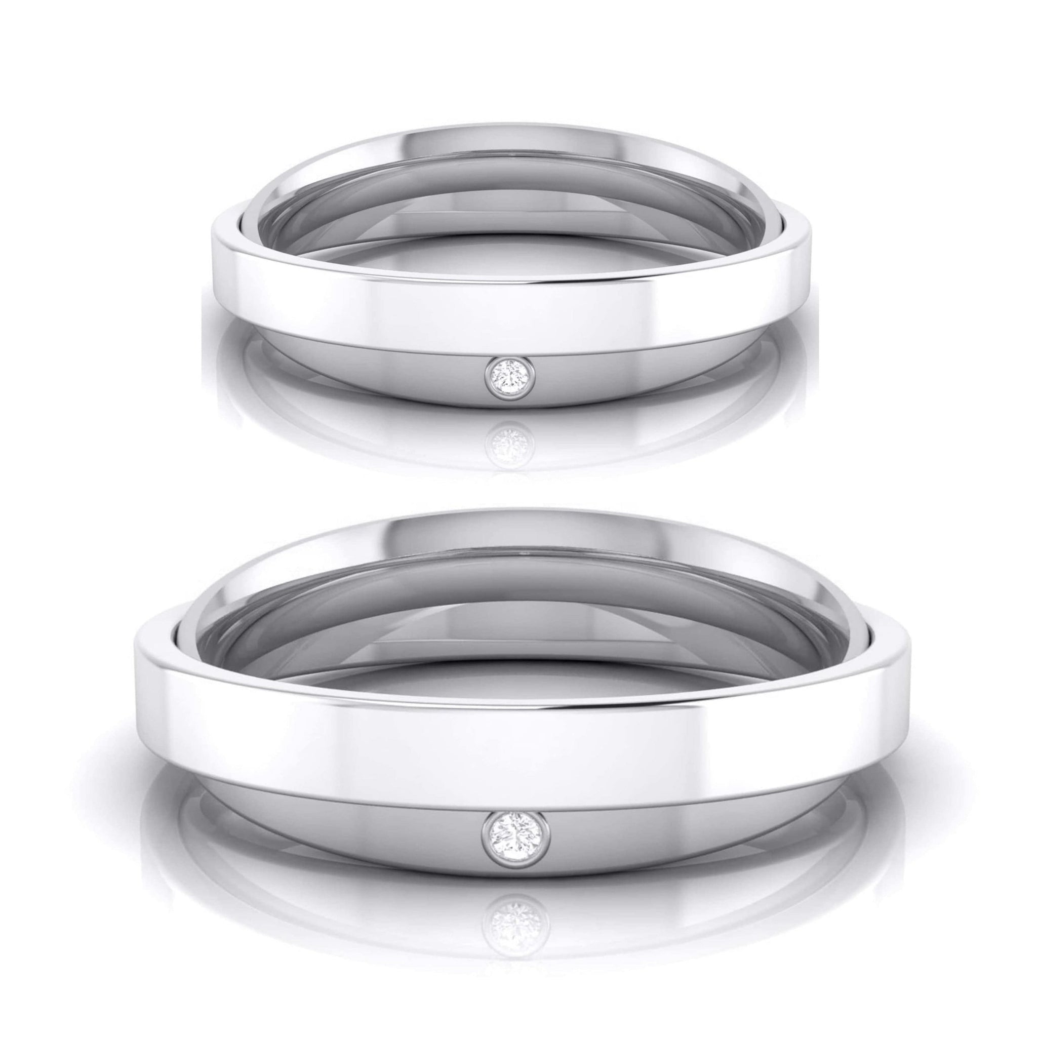 Jewelove™ Rings Designer  Diamond Platinum Love Bands JL PT R-8032